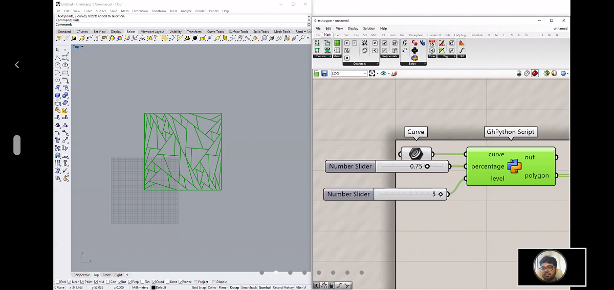 Day 7| GhPython scripting in grasshopper: Task 1,2,3