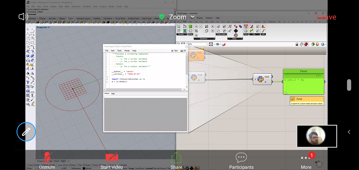 Day 7| GhPython scripting in grasshopper: Task 1,2,3