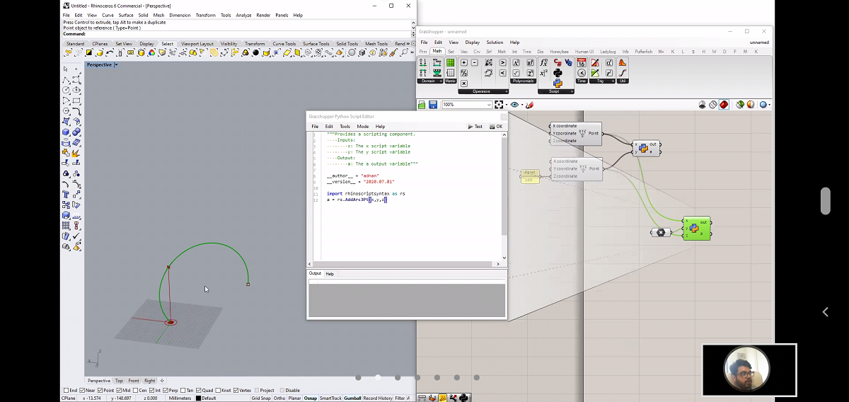 Day 7| GhPython scripting in grasshopper: Task 1,2,3