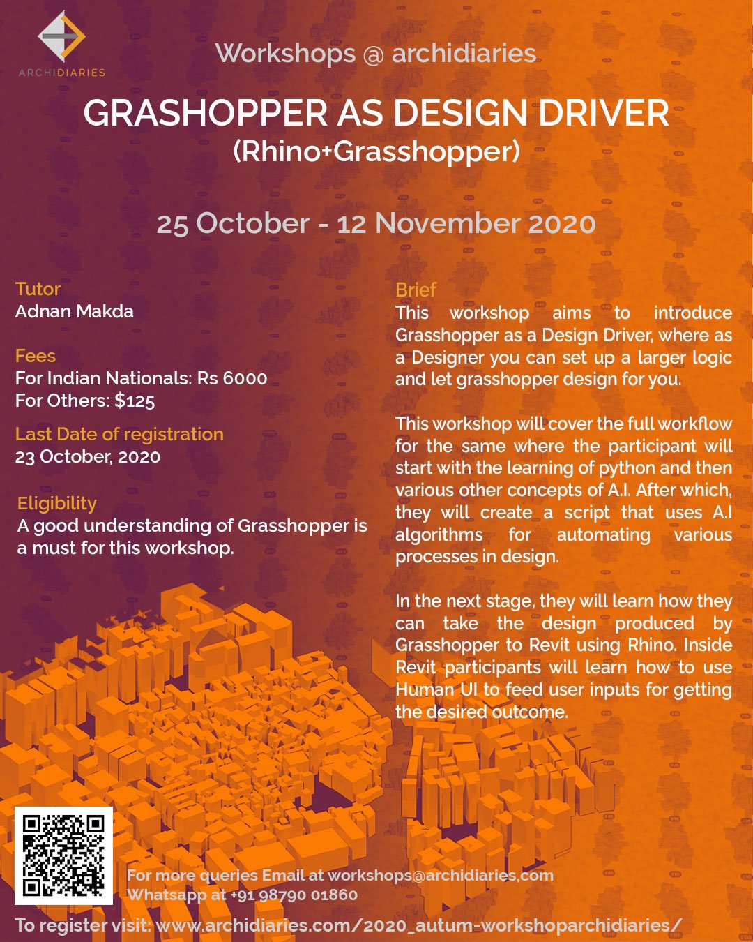 Open for Registration: Grasshopper as Design Driver | AUTUMN 2020