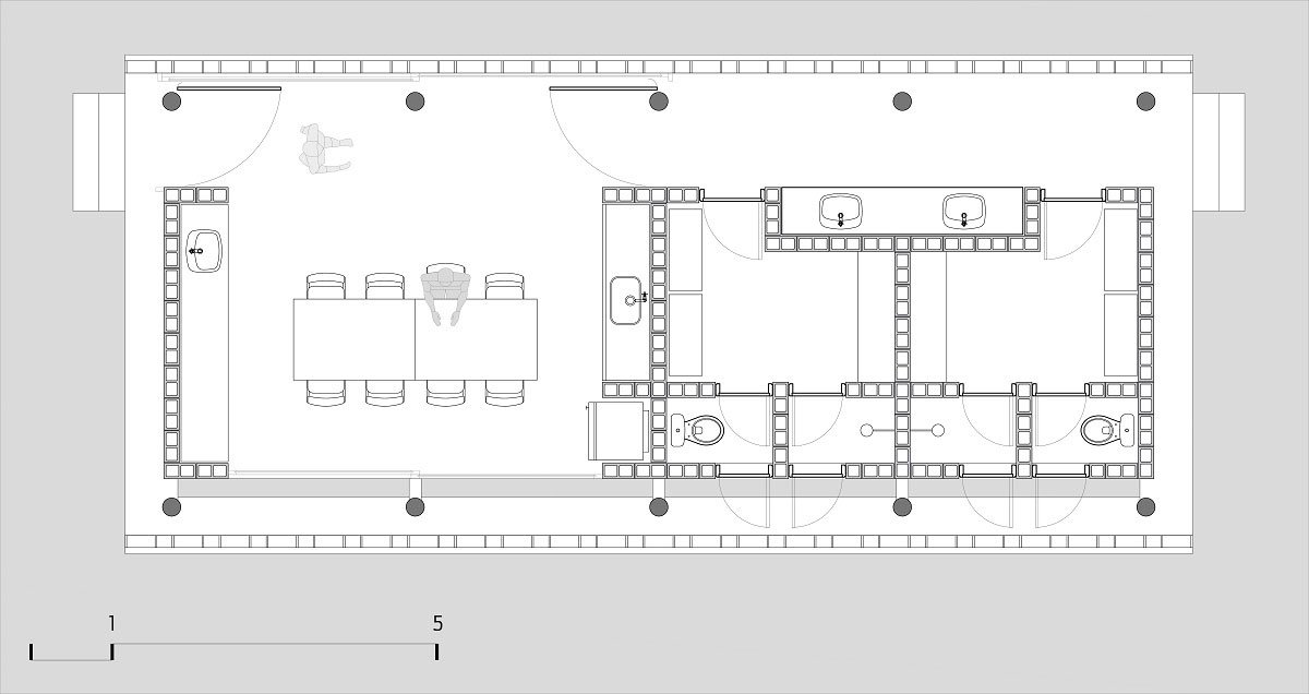 Refectory & Dressing Room | Bruno Rossi Arquitetos + Andre Scarpa Arq