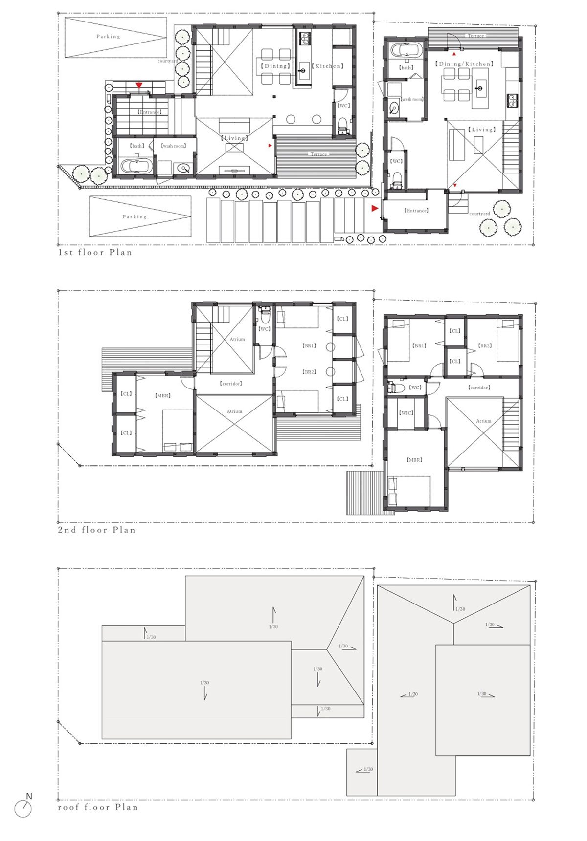 Two houses in Minamirinkan | Design Associates Nakamura