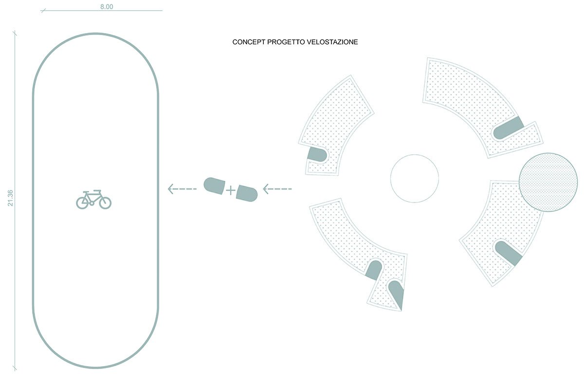 Glowing Bicycle station in Bergamo | Studio Capitanio Architetti