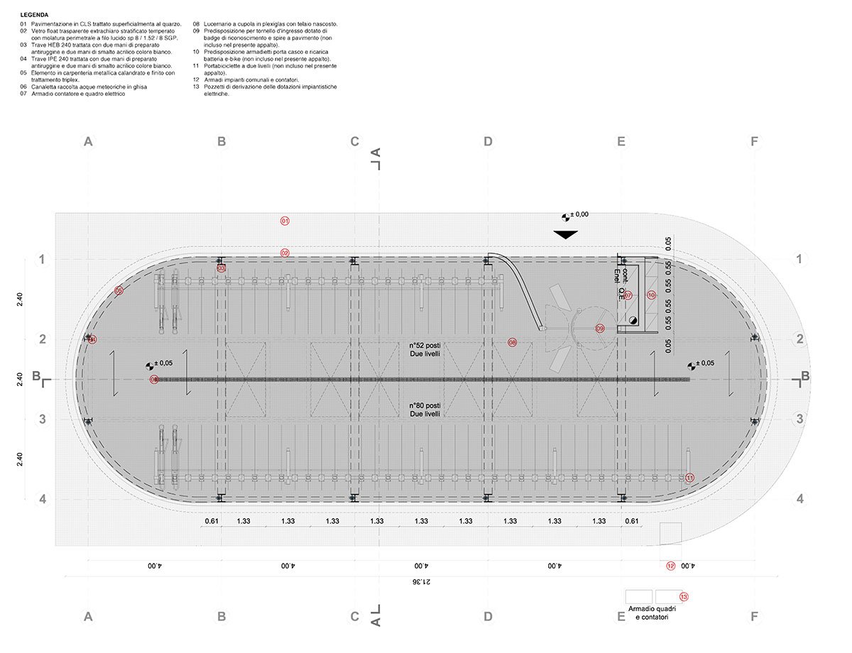 Glowing Bicycle station in Bergamo | Studio Capitanio Architetti
