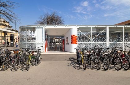 Glowing Bicycle station in Bergamo | Studio Capitanio Architetti