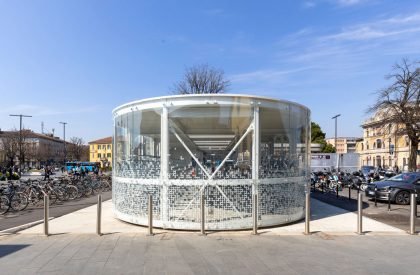 Glowing Bicycle station in Bergamo | Studio Capitanio Architetti