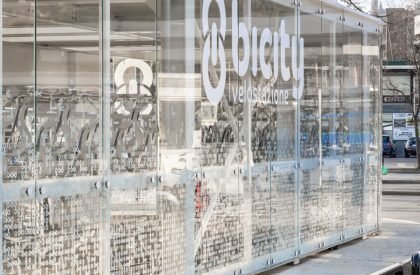 Glowing Bicycle station in Bergamo | Studio Capitanio Architetti