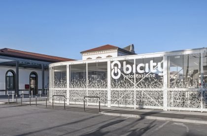 Glowing Bicycle station in Bergamo | Studio Capitanio Architetti