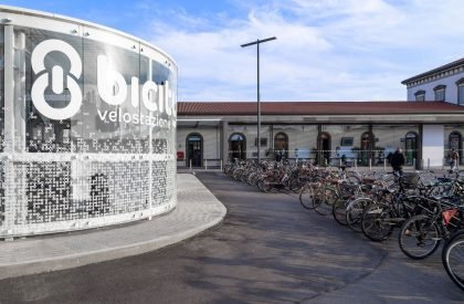 Glowing Bicycle station in Bergamo | Studio Capitanio Architetti