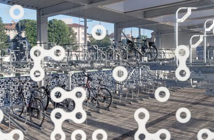 Glowing Bicycle station in Bergamo | Studio Capitanio Architetti