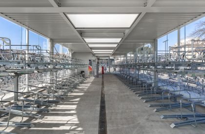 Glowing Bicycle station in Bergamo | Studio Capitanio Architetti