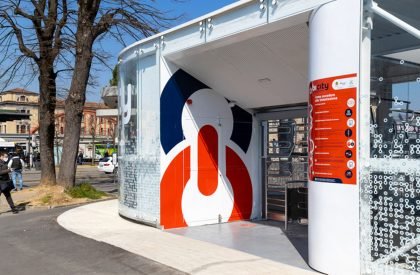Glowing Bicycle station in Bergamo | Studio Capitanio Architetti