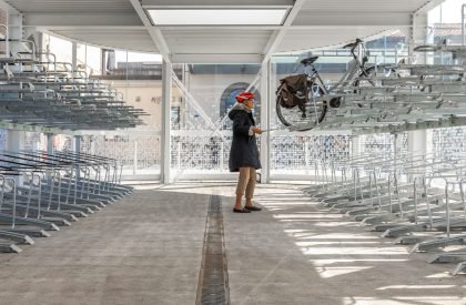 Glowing Bicycle station in Bergamo | Studio Capitanio Architetti