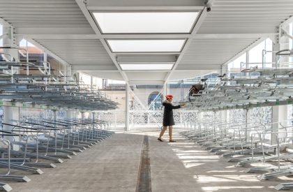 Glowing Bicycle station in Bergamo | Studio Capitanio Architetti