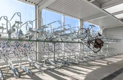 Glowing Bicycle station in Bergamo | Studio Capitanio Architetti