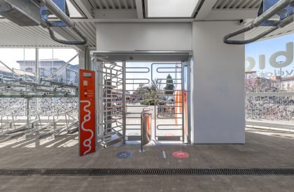 Glowing Bicycle station in Bergamo | Studio Capitanio Architetti
