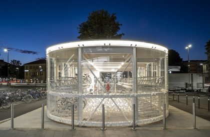 Glowing Bicycle station in Bergamo | Studio Capitanio Architetti
