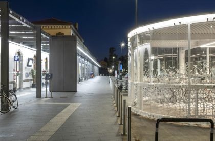 Glowing Bicycle station in Bergamo | Studio Capitanio Architetti