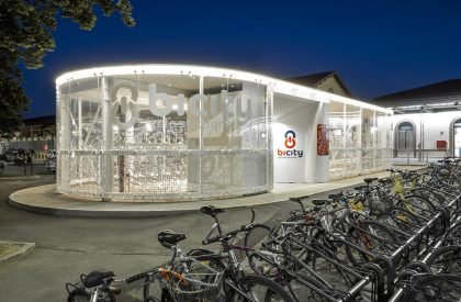 Glowing Bicycle station in Bergamo | Studio Capitanio Architetti