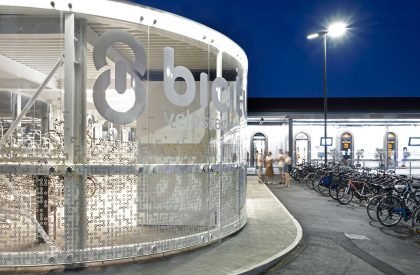 Glowing Bicycle station in Bergamo | Studio Capitanio Architetti