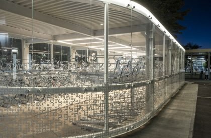 Glowing Bicycle station in Bergamo | Studio Capitanio Architetti
