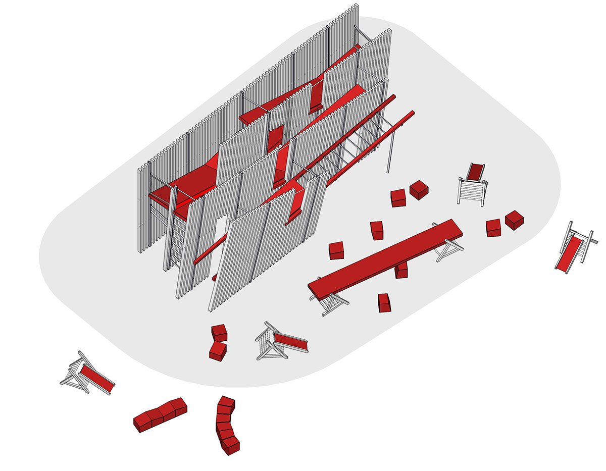 Installation OFF FENCE at the Biennale Architettura 2021 | SKULL studio + MOLO architekti