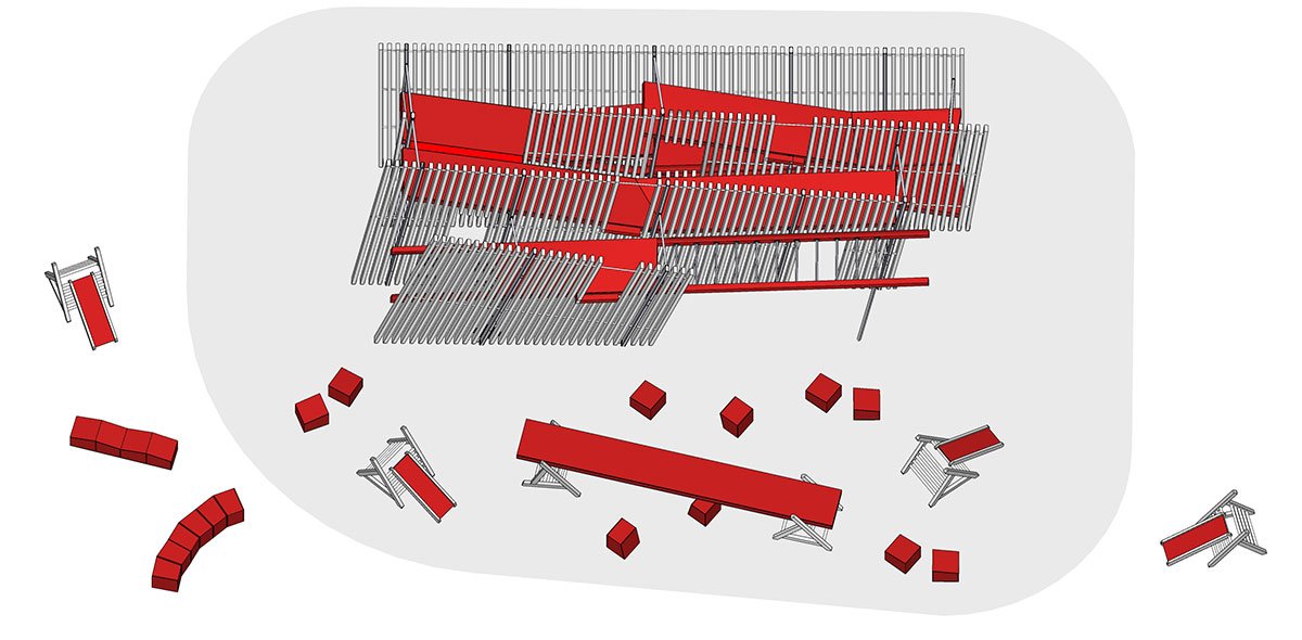 Installation OFF FENCE at the Biennale Architettura 2021 | SKULL studio + MOLO architekti
