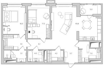 Minimalist apartment with a colour splash | Alexander Tischler