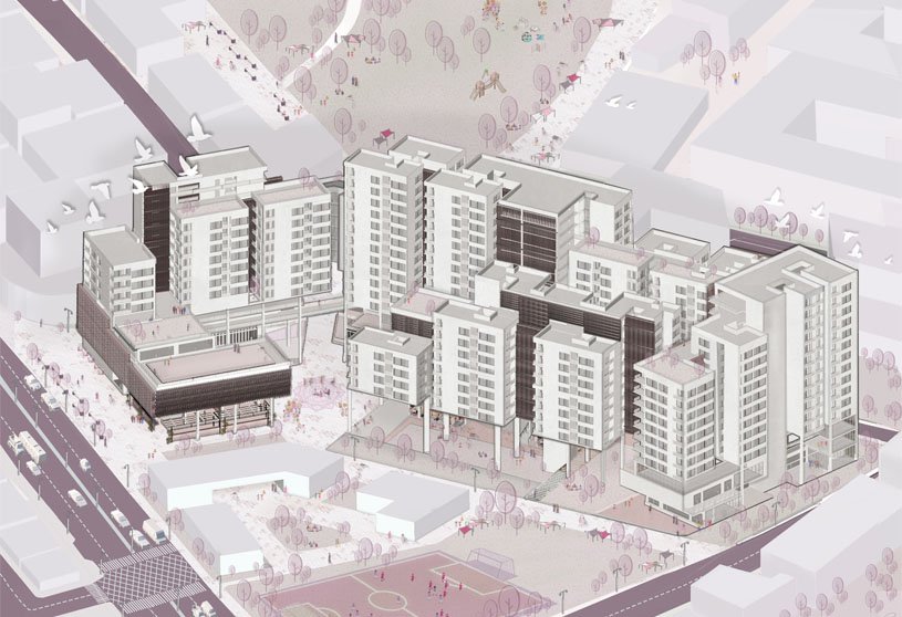 COMMUNITY FUSION : A Holistic Approach to Neighborhood Integration & Contemporary Living | Bachelors Design Project on Urban Housing