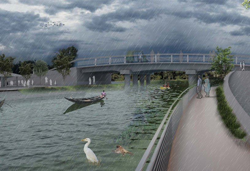 An Approach Towards a Sponge Cityscape, Khulna, Bangladesh | Masters Thesis on Urban Landscape Design