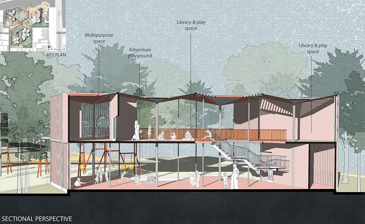 SafEscape: Design of a Child Friendly Space in a Transit Area to Augment Social Inclusion of the Street Children of Dhaka City | Architecture Thesis