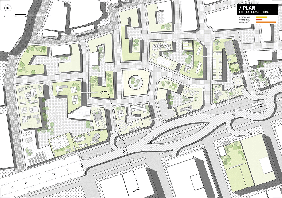 Urban Tune-Up : Architectural Packages for Block-Based Rooftop Spaces as Containers of Public Life in Dhaka, Bangladesh | Architecture Thesis on Urban Revitalization