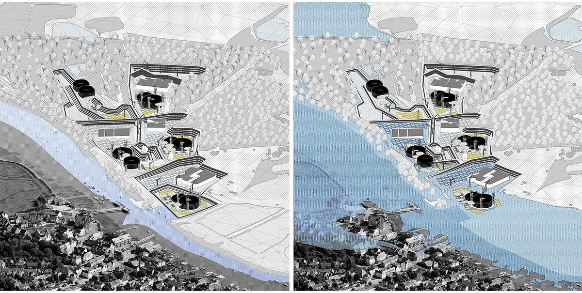 The Flooding School for Amphibious Living: Colne Estuary, United Kingdom | Masters Design Project on Floating Architecture