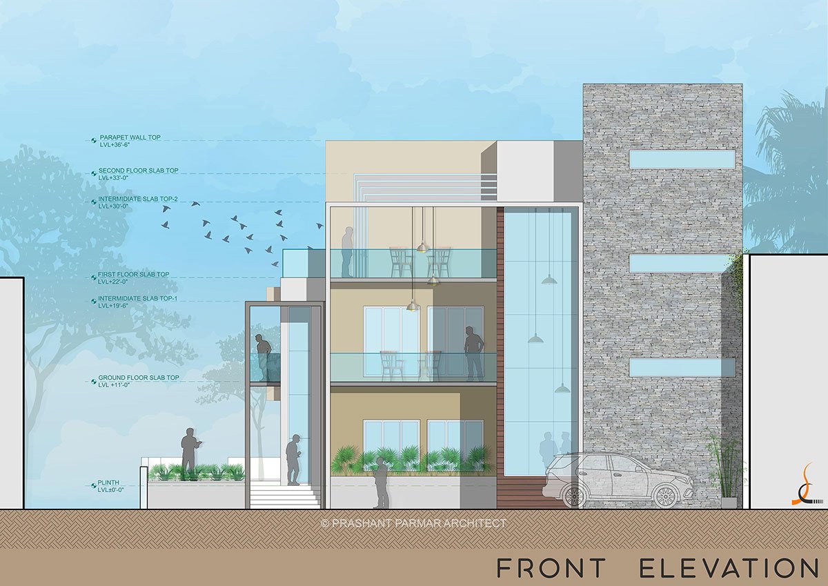 Urban Frame House | Prashant Parmar Architect - Shayona Consultant