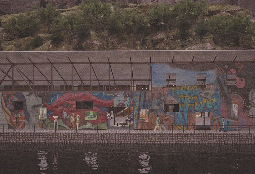 The Meandering Wall: Reimagining Industrial Ruins as a Living Canvas for Art and Community | Masters Design Project on Adaptive Reuse