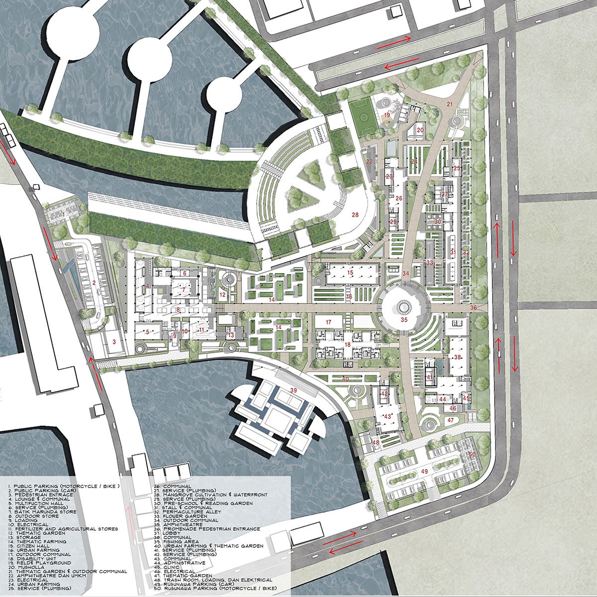 Nuswa Bhuvana: Biophilic Design for Regenerative Public Housing in Marunda | Architecture Thesis