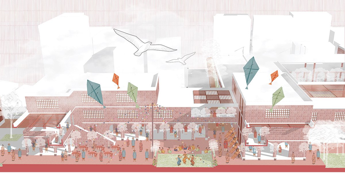 Rethinking The Urban Façade Of Mohammadpur Town Hall Bazaar: Connecting People, Place And Architecture | Bachelors Design Project