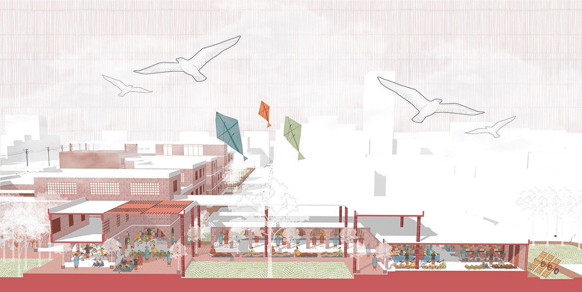 Rethinking The Urban Façade Of Mohammadpur Town Hall Bazaar: Connecting People, Place And Architecture | Bachelors Design Project