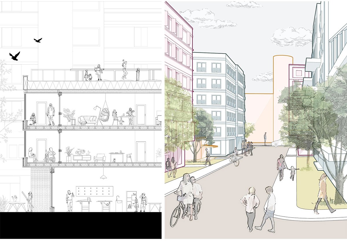 Commons by the Park: Activating Mutual Aid Networks | Bachelors Design Project on Mixed-Use Urban Development