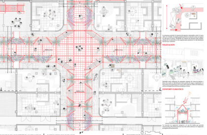 Barrio Mercado Cuidador: New System Of Elevated Walkways And Equipment For The Community Of The North Lima Producers' Market | Architecture Thesis on Urban Regeneration
