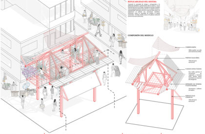 Barrio Mercado Cuidador: New System Of Elevated Walkways And Equipment For The Community Of The North Lima Producers' Market | Architecture Thesis on Urban Regeneration