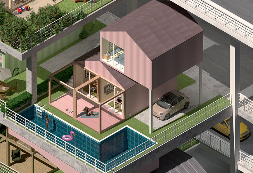 Up the Street: Reimagining Los Angeles Housing Through Vertical Neighborhoods | Architecture Thesis