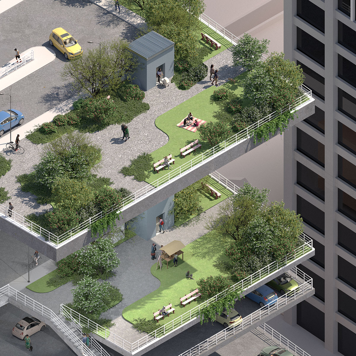 Up the Street: Reimagining Los Angeles Housing Through Vertical Neighborhoods | Architecture Thesis