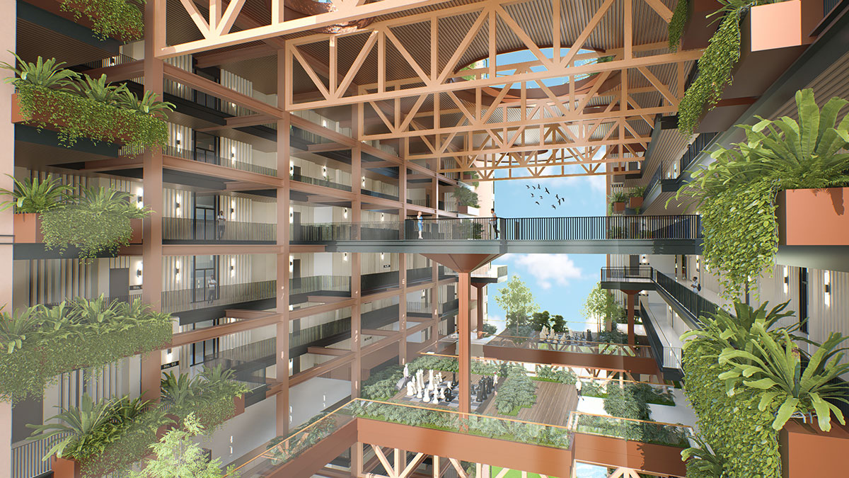 Jenga Tower: Reimagining Student Housing Through Intergenerational Living | Masters Design Project