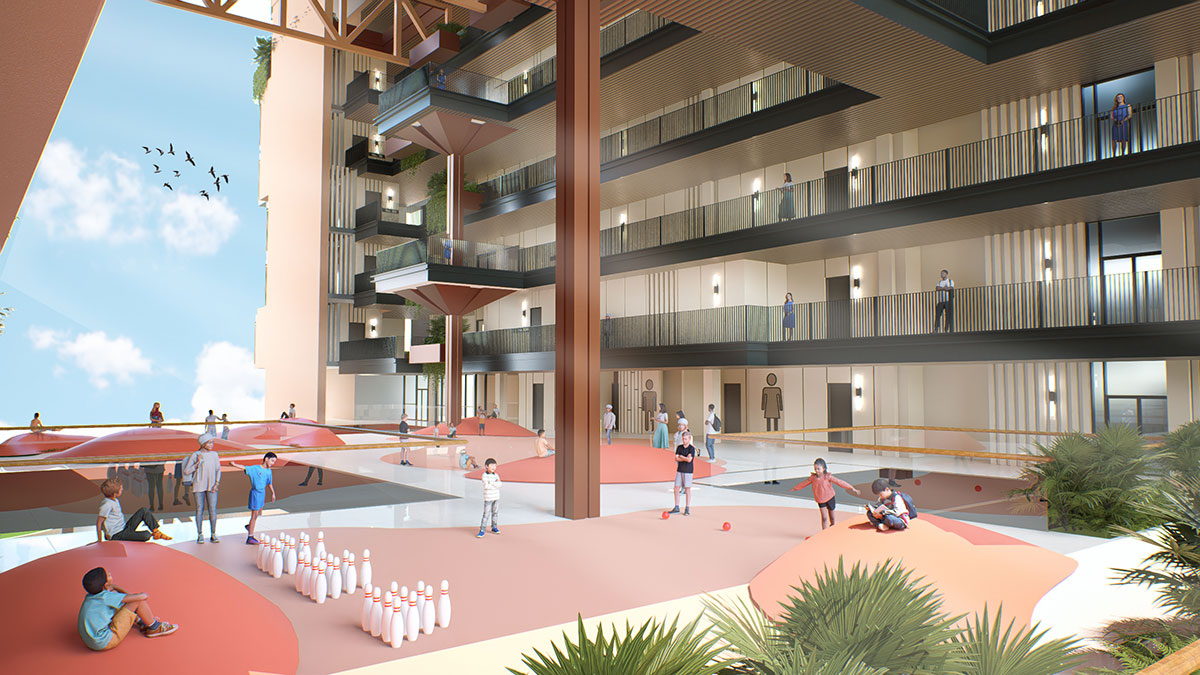 Jenga Tower: Reimagining Student Housing Through Intergenerational Living | Masters Design Project